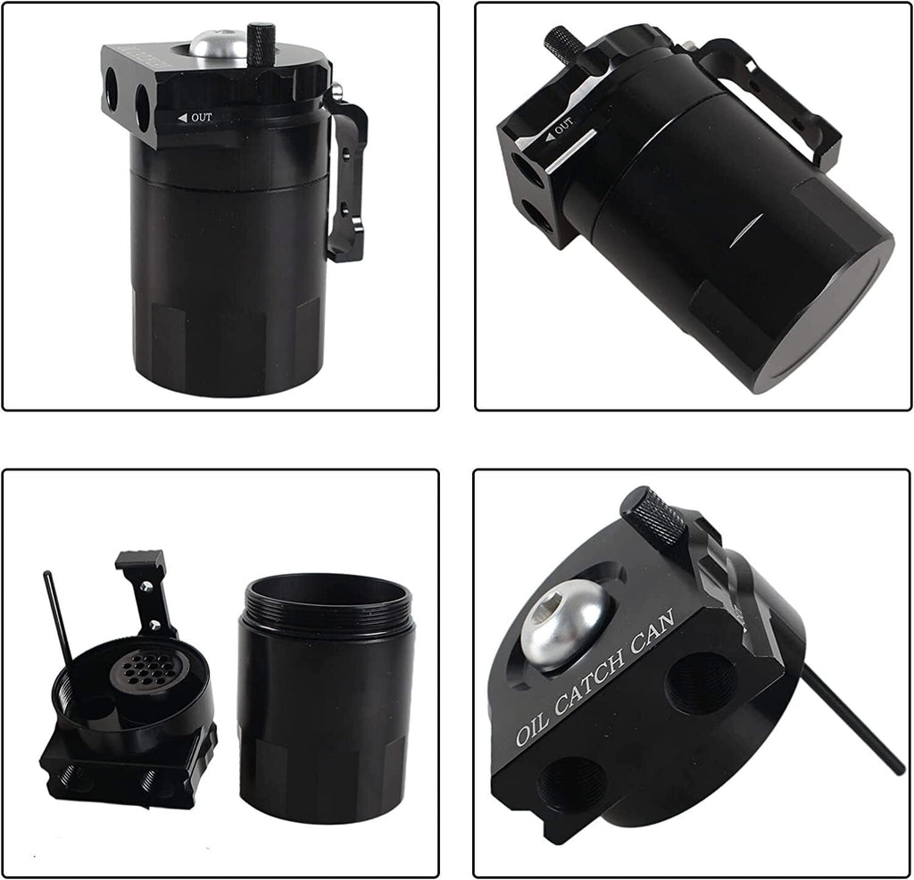 Universal Oil Catch Can Reservoir Tank Kit With Breather Filter + NBR Fuel Hose