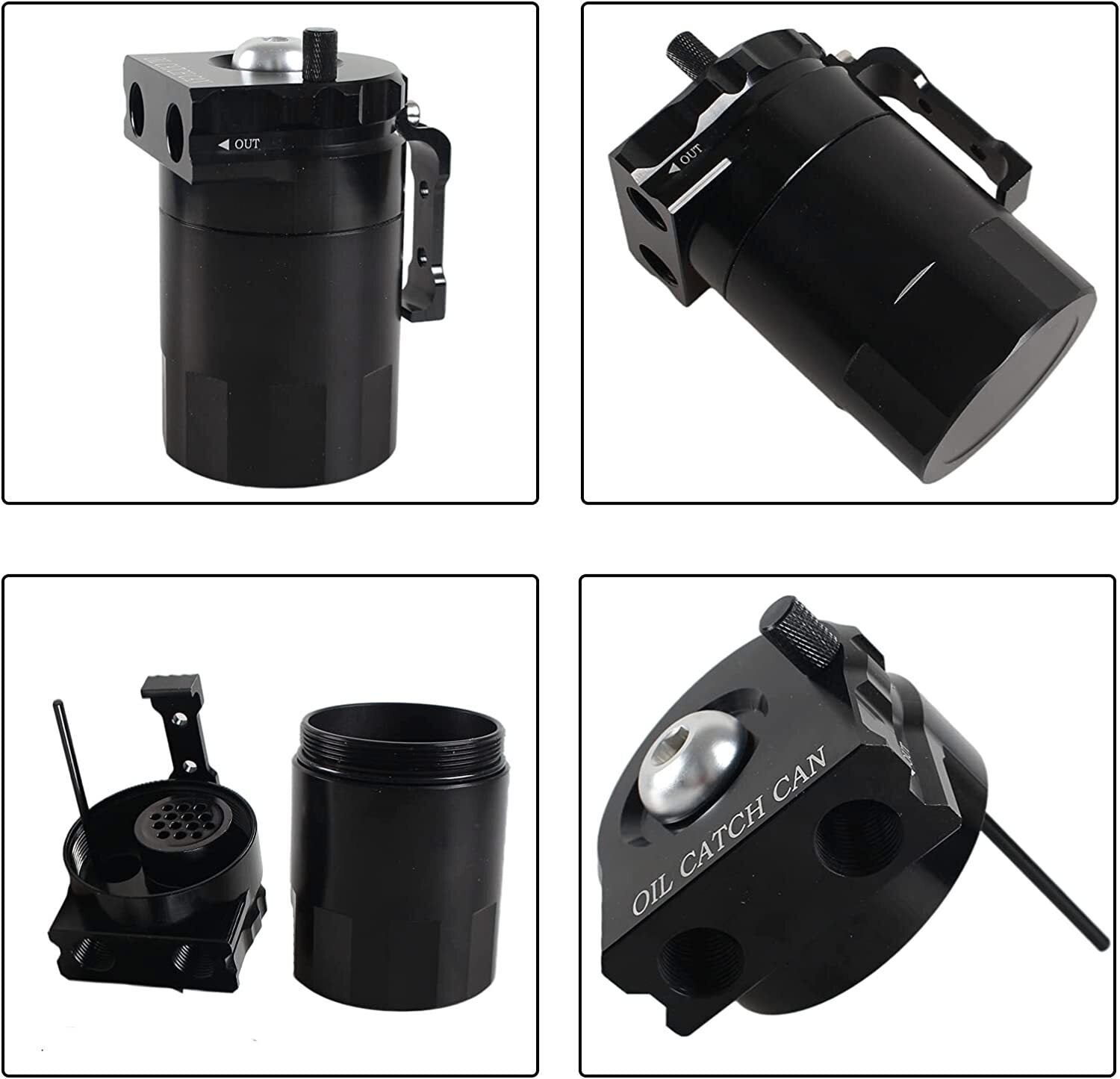 Universal Oil Catch Can Reservoir Tank Kit With Breather Filter + NBR Fuel Hose