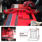NEW BILLET ALUMINUM CAR BATTERY TIE DOWN MOUNT BRACKET BRACE BAR & J bolts