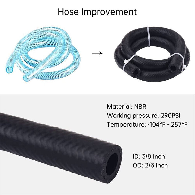 Universal Baffled Oil Catch Can Tank Kit with Breather Filter 3/8" NBR Fuel Line