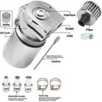 Universal Baffled Oil Catch Can Tank Kit with Breather Filter 3/8" NBR Fuel Line