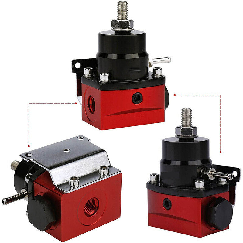 Universal Fuel Pressure Regulator Kit 100psi Gage AN6 ORB Fitting Connectors
