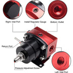 Universal Fuel Pressure Regulator Kit 100psi Gage AN6 ORB Fitting Connectors
