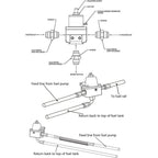 Universal Fuel Pressure Regulator Kit 100psi Gage AN6 ORB Fitting Connectors