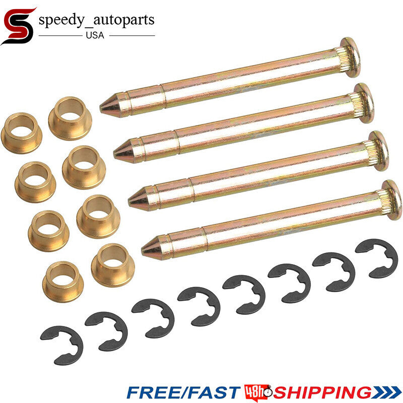 Door Hinge Pins & Pin Bushing Kit Replacement For Ford F150 F250 F350 Bronco