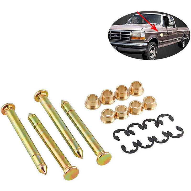 Door Hinge Pins & Pin Bushing Kit Replacement For Ford F150 F250 F350 Bronco