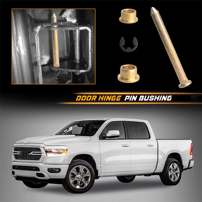 Door Hinge Pins & Pin Bushing Kit Replacement For Ford F150 F250 F350 Bronco