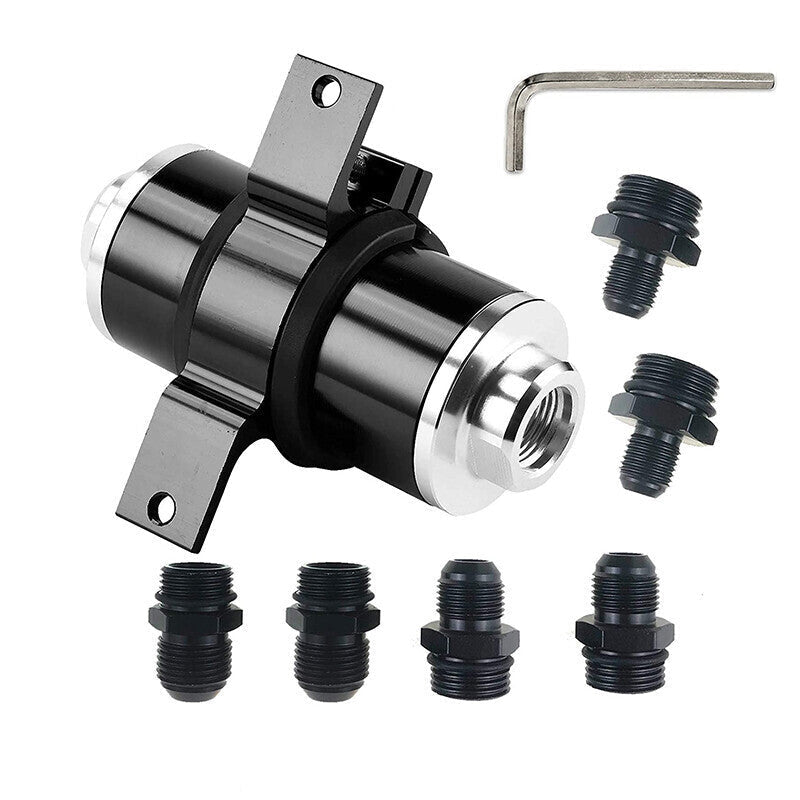 AN6 AN8 AN10 Inline Fuel Filter with Bracket Cleanable 30 Micron Universal