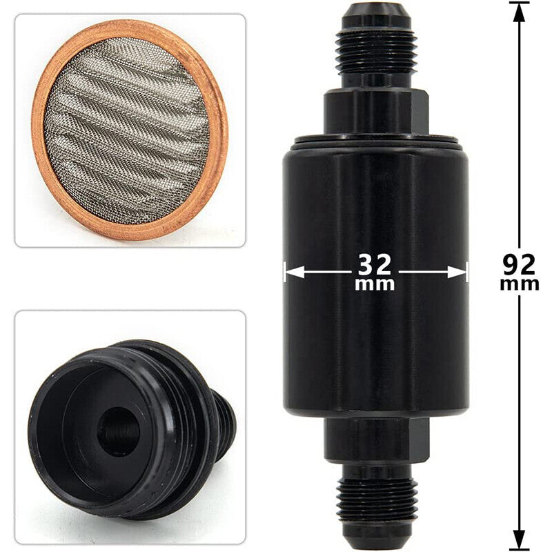 Universal AN6 Inline Fuel Filter High Flow - 6AN Fuel Filters Removable
