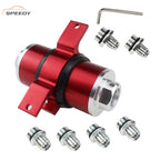 AN6 AN8 AN10 Inline Fuel Gas Petrol Filter with Bracket Cleaner 30 Micron Red