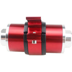 AN6 AN8 AN10 Inline Fuel Gas Petrol Filter with Bracket Cleaner 30 Micron Red