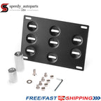 Universal Front Bumper Tow Hook License Plate Mount Bracket Bolt Relocator Hole