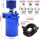 Engine Oil Catch Can Tank Kit with Breather Filter 300ml Aluminum Polish Blue