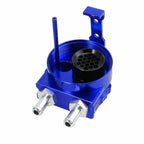 Engine Oil Catch Can Tank Kit with Breather Filter 300ml Aluminum Polish Blue