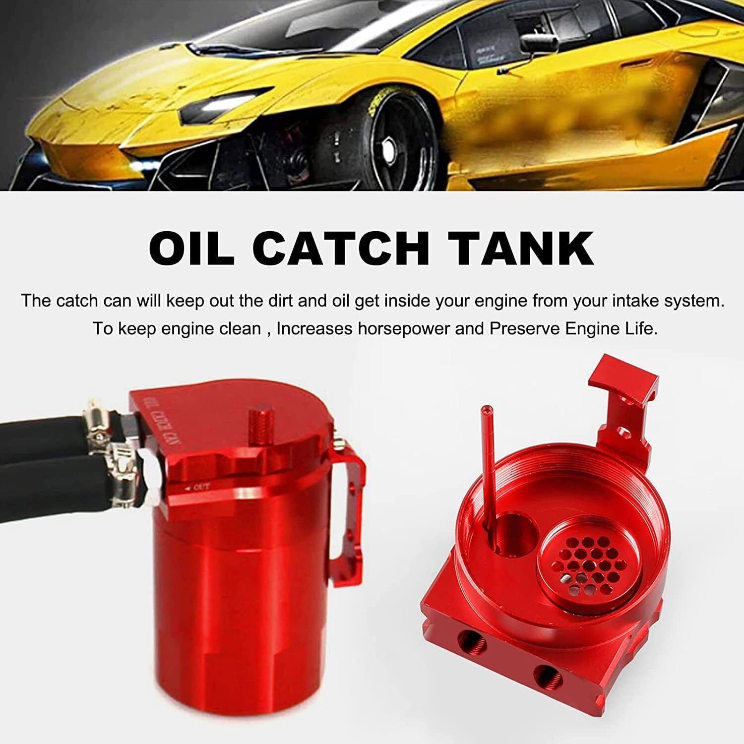 Oil Catch Can Kit Aluminum for 11-21 Ford F150 5.0L Raptor 2.7L 3.5L Ecoboost