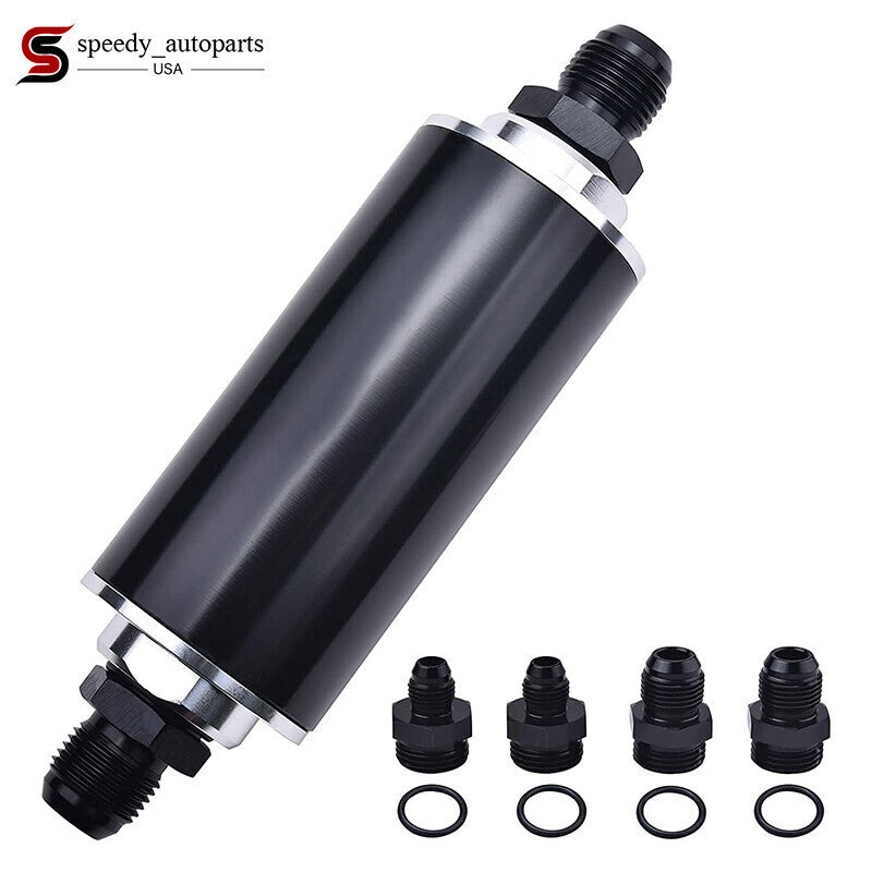 AN6 AN8 AN10 Stainless Steel Inline Fuel Filter High FLOW Cleanable Fitting New