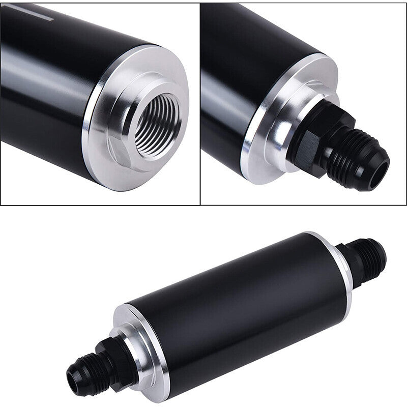 AN6 AN8 AN10 Stainless Steel Inline Fuel Filter High FLOW Cleanable Fitting New