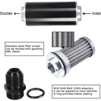 AN6 AN8 AN10 Stainless Steel Inline Fuel Filter High FLOW Cleanable Fitting New