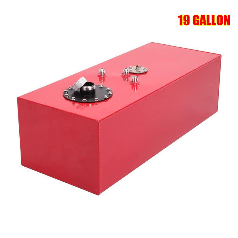 19 Gallon Fuel Cell Gas Tank with Cap & Level Sender Polished Aluminum Top Feed