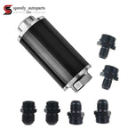 Inline 100 Micron Fuel Gas Filter 6AN 8AN 10AN Adapter Universal 50MM US