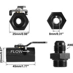 AN6 Inline Fuel Shut Off Valve Cut Off w/ Cable Lever 6AN Aluminum Black