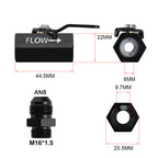 AN8 8AN Fuel Shut Off Valve With Cable Lever Aluminium - Black