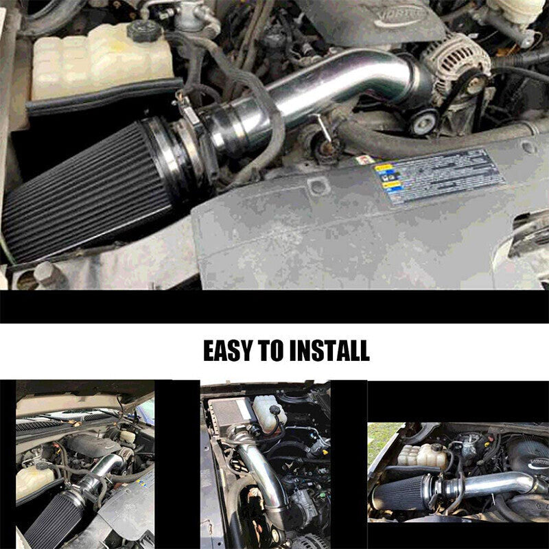 4" Cold Air Intake System+Heat Shield For 99-06 Chevy GMC V8 4.8L/5.3L/6.0L