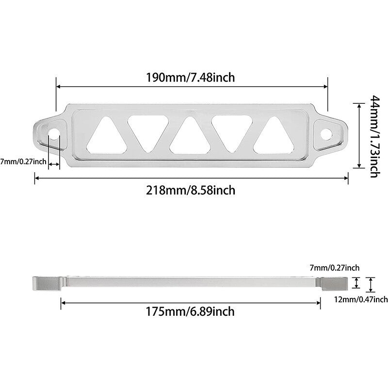Universal Aluminum Car Battery Tie Down Mount Bracket Brace Bar with Bolts 10"