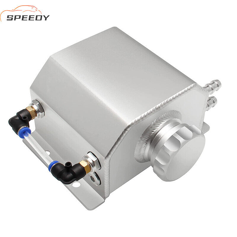 Engine Coolant Overflow Tank 1L Aluminum Radiator Expansion Tank Sliver