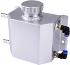 Engine Coolant Overflow Tank 1L Aluminum Radiator Expansion Tank Sliver