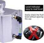 Engine Coolant Overflow Tank 1L Aluminum Radiator Expansion Tank Sliver