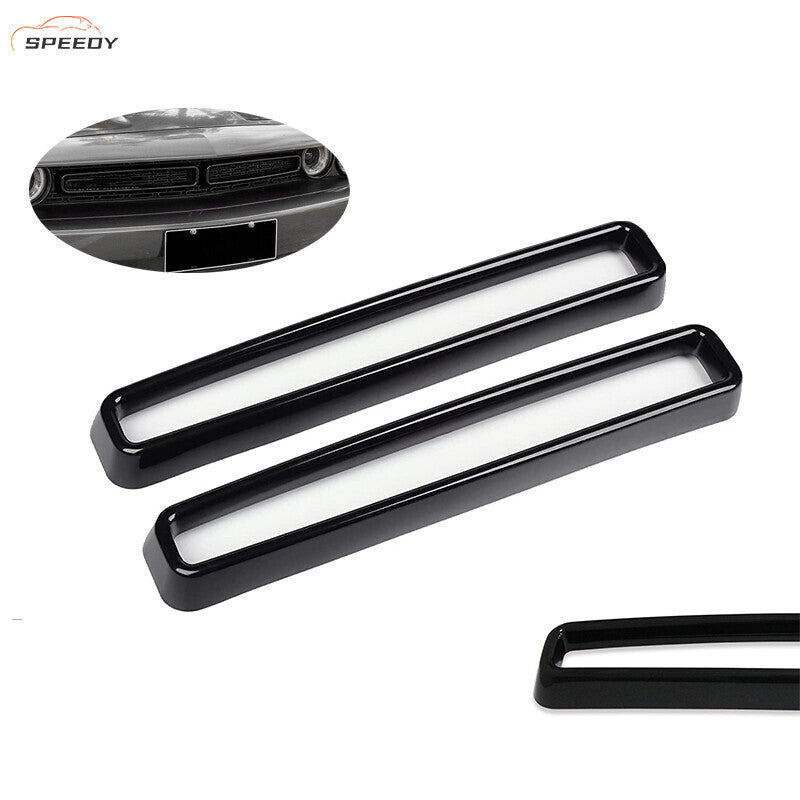 2x Front Grille Inserts Guards Cover Trim Accessories for Dodge Challenger 2015+