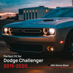 2x Front Grille Inserts Guards Cover Trim Accessories for Dodge Challenger 2015+
