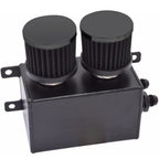 -10AN Oil Catch Can Baffled 2 Port Reservoir Tank + Dual Breather Filter New