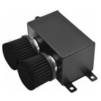 -10AN Oil Catch Can Baffled 2 Port Reservoir Tank + Dual Breather Filter New