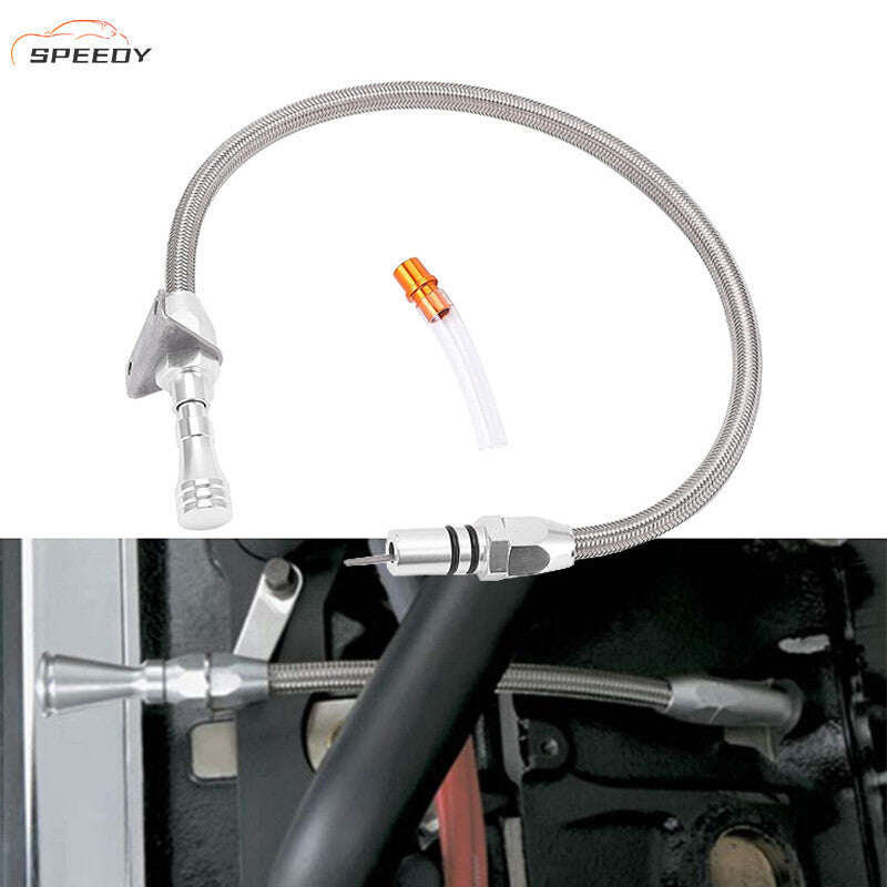 For Chevy GM 700 R4 Flexible Transmission Dipstick Firewall Mount + Filler Tube