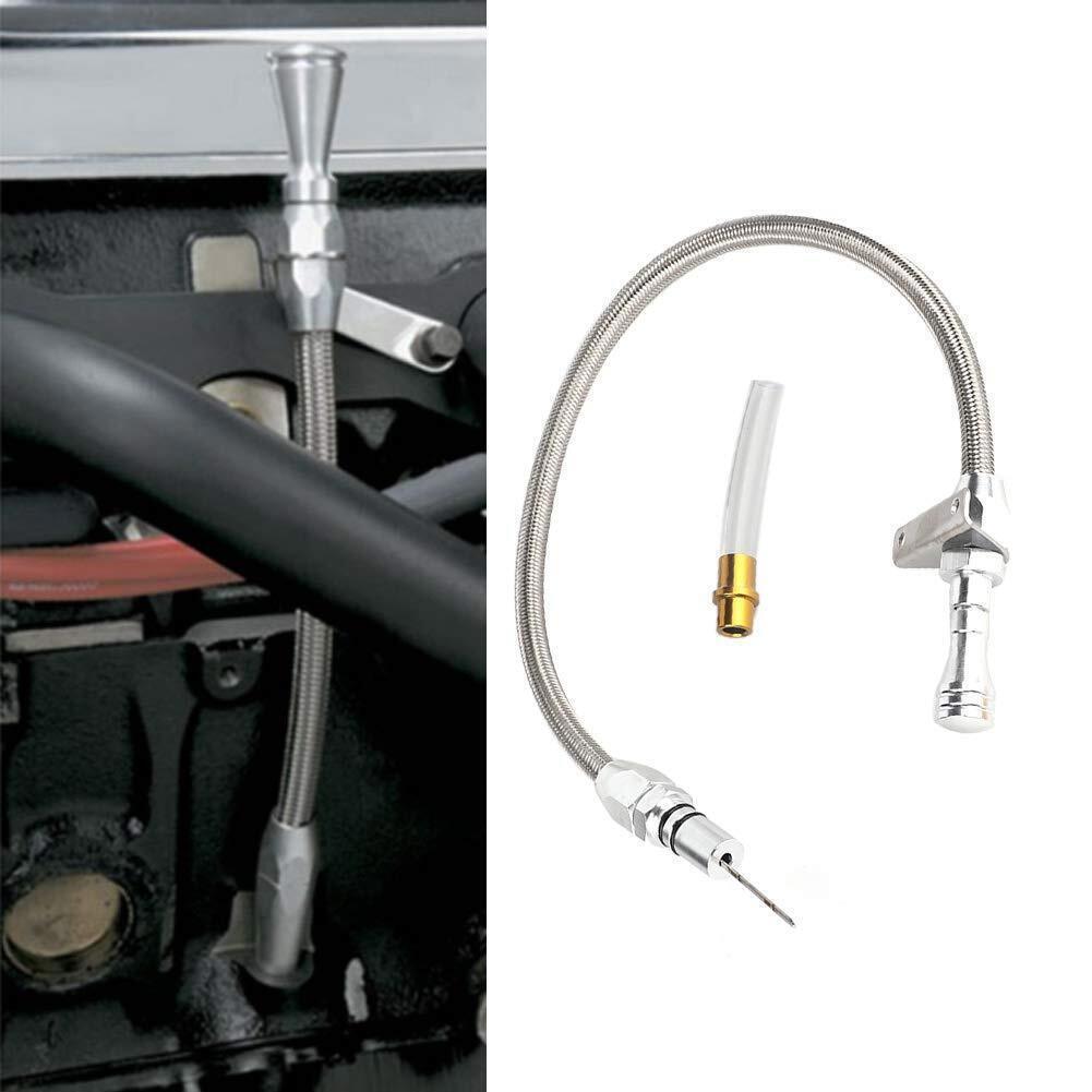 For Chevy GM 700 R4 Flexible Transmission Dipstick Firewall Mount + Filler Tube