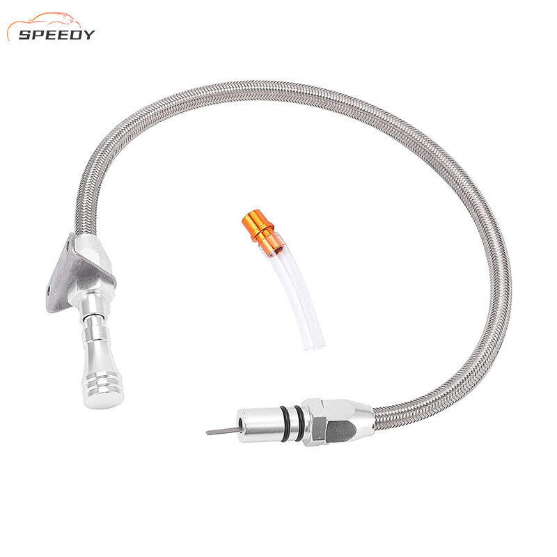 For Chevy GM 700 R4 Flexible Transmission Dipstick Firewall Mount + Filler Tube