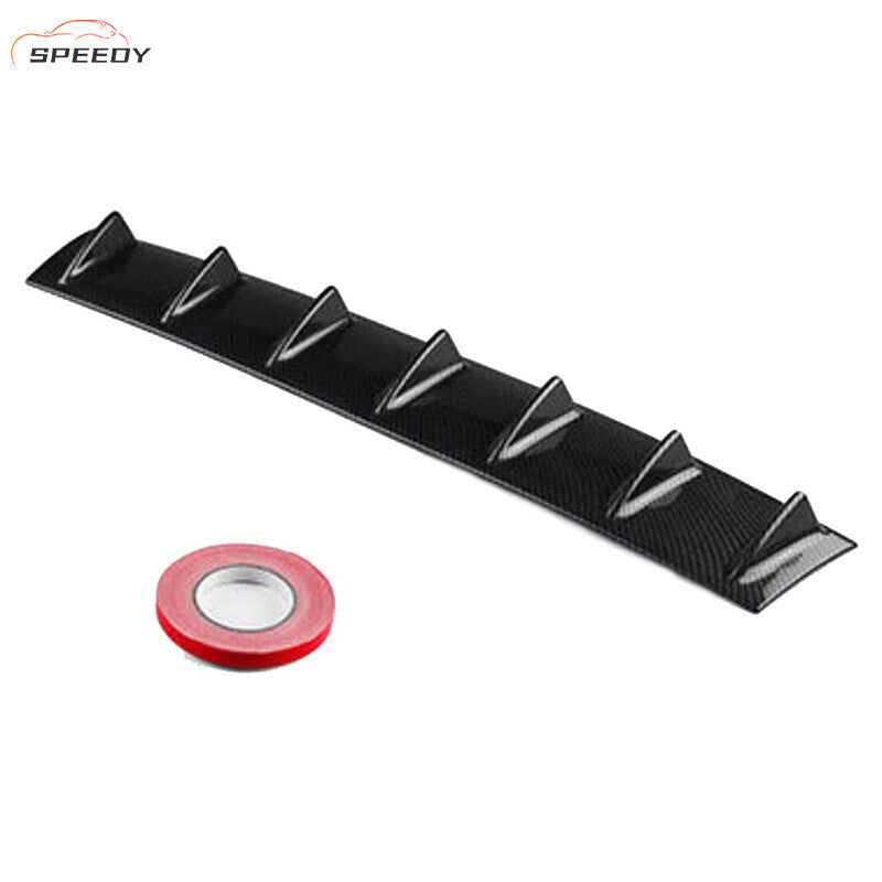 Shark Fin 7 Wing Lip Diffuser Rear Bumper Chassis 33" Carbon Fiber ABS Universal