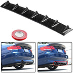 Shark Fin 7 Wing Lip Diffuser Rear Bumper Chassis 33" Carbon Fiber ABS Universal