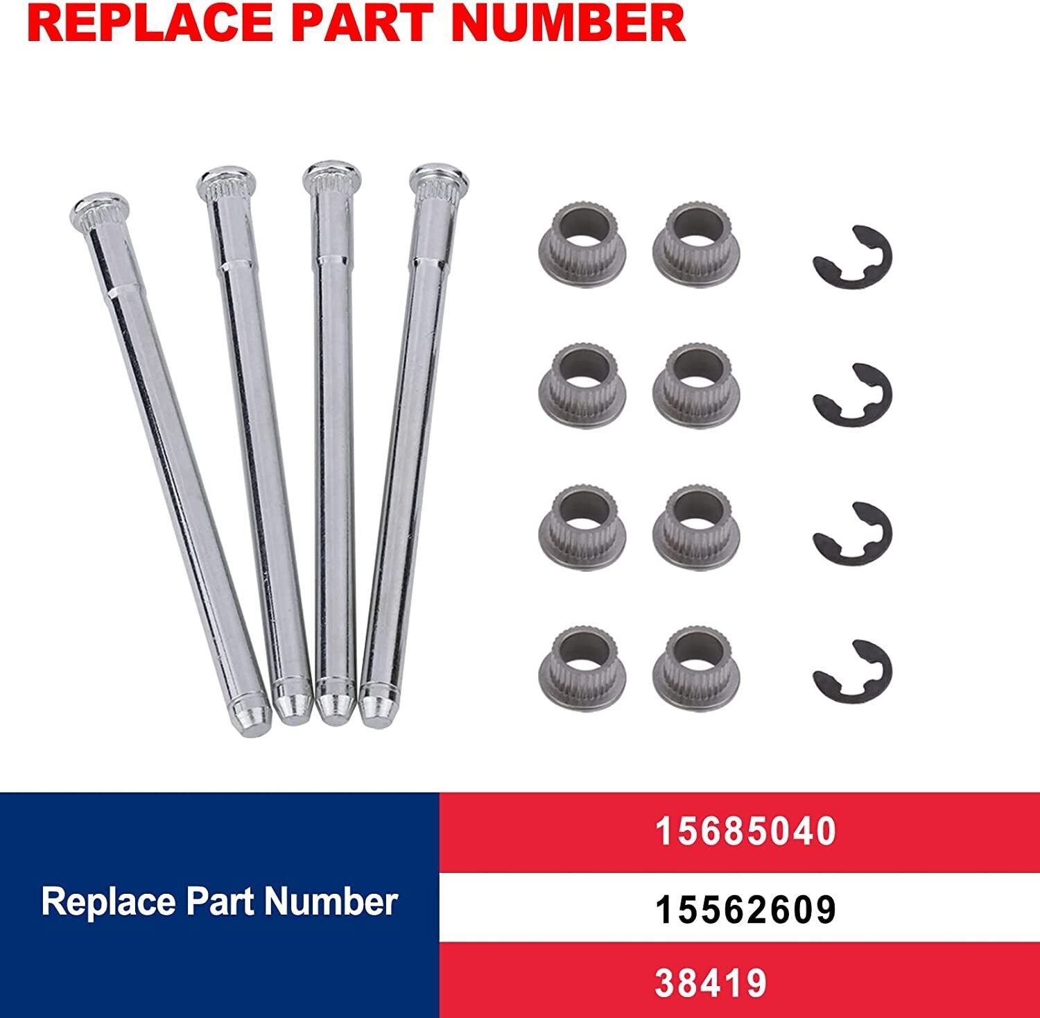 Fit For 88-02 Chevrolet Chevy GMC Fullsize Truck SUV 2 Door Hinge Pins Kit