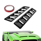 2X Black Car Hood Vent Scoop Louver Scoop Cover Cold Air Flow Intake Universal