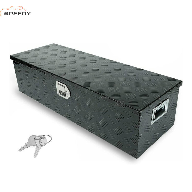 39x13x10 Inch Aluminum Pickup Truck Trunk Bed Tool Box Trailer Storage With Lock