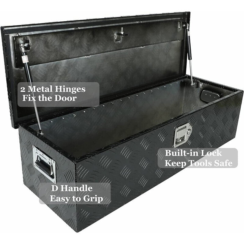 39x13x10 Inch Aluminum Pickup Truck Trunk Bed Tool Box Trailer Storage With Lock