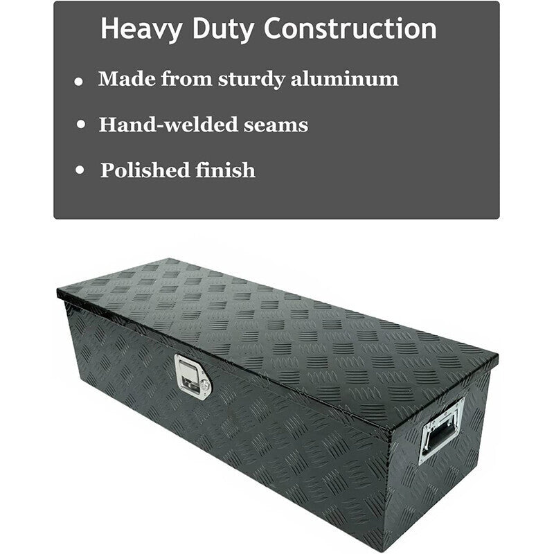 39x13x10 Inch Aluminum Pickup Truck Trunk Bed Tool Box Trailer Storage With Lock