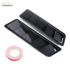 2x Carbon Fiber Car Hood Vent Scoop Louver Scoop Cover Air Flow Intake Universal