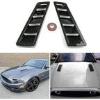 2x Carbon Fiber Car Hood Vent Scoop Louver Scoop Cover Air Flow Intake Universal