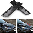 2x Carbon Fiber Car Hood Vent Scoop Louver Scoop Cover Air Flow Intake Universal