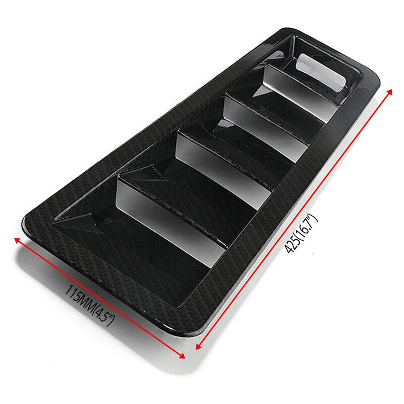 2x Carbon Fiber Car Hood Vent Scoop Louver Scoop Cover Air Flow Intake Universal
