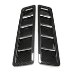 2x Carbon Fiber Car Hood Vent Scoop Louver Scoop Cover Air Flow Intake Universal